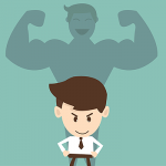 Niño con sombra fuerte